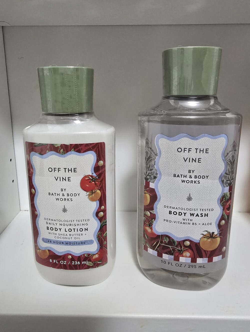Bath & Body Works Off The Vine Body Wash & Lotion — Green Caps
